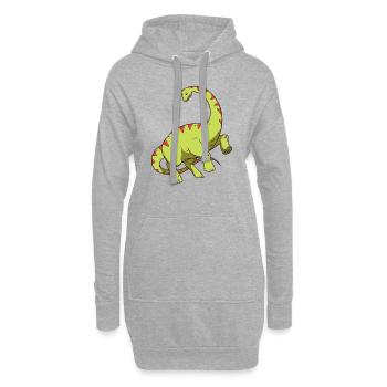 Dinosaure à long cou Apatosaurus - Sweat-shirt à capuche long Femme - gris chiné - Devant