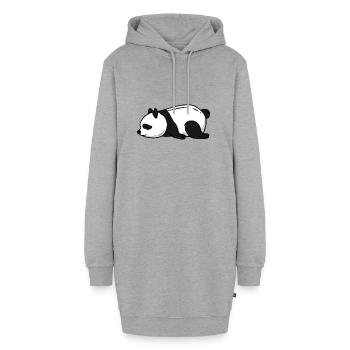 Panda du sommeil Panda fatigué - Sweat-shirt à capuche long Femme - gris chiné - Devant