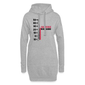 thermometre canicule normande humour - Sweat-shirt à capuche long Femme - gris chiné - Devant