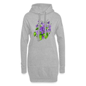 Blumenstrauß - Hoodie-Kleid - Grau meliert - Vorne