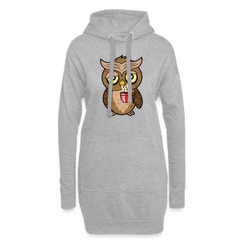 Owl Caffeine müde Kaffee Eule - Hoodie-Kleid - Grau meliert - Vorne
