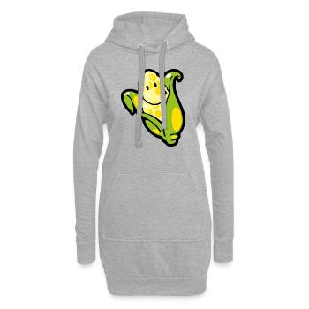 Smiley Corn Ear - Hoodie-Kleid - Grau meliert - Vorne