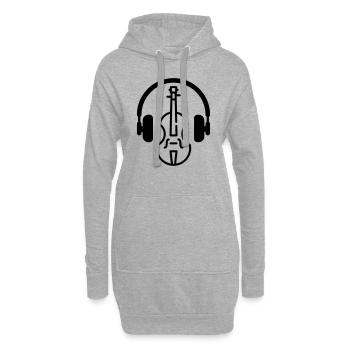 Geige Geiger Musik Musiker Violin - Hoodie-Kleid - Grau meliert - Vorne
