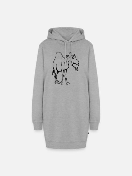 Kamel - Hoodie-Kleid - Grau meliert