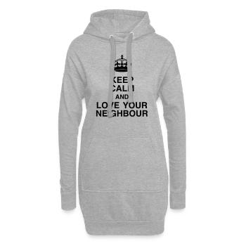 Nachbar / Nachbarschaft / Nachbarin / Haus - Hoodie-Kleid - Grau meliert - Vorne