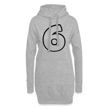 6 - Hoodie-Kleid - Grau meliert - Vorne