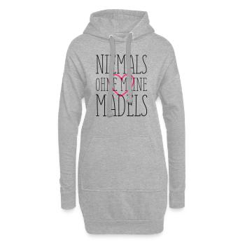 niemals ohne meine maedels herz - Hoodie-Kleid - Grau meliert - Vorne