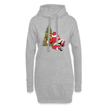 Cadeau de sapin de Noël de chaîne de père Noël - Sweat-shirt à capuche long Femme - gris chiné - Devant