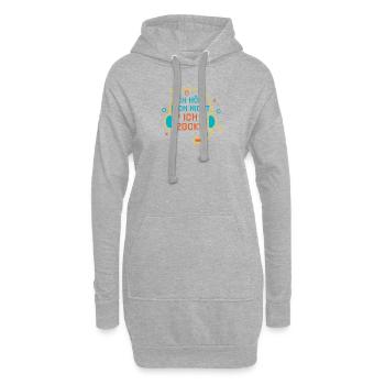 ich hoer dich nicht ich zocke minimalistisch grafi - Hoodie-Kleid - Grau meliert - Vorne