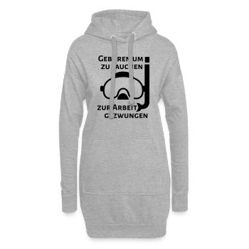 geboren um zu tauchen - Hoodie-Kleid - Grau meliert - Vorne