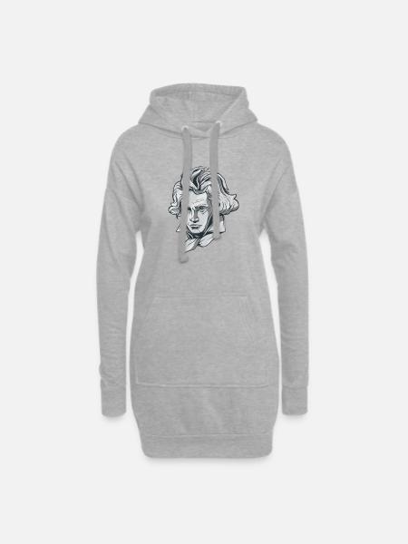 Buste de visage de Beethoven avec le compositeur de Beethoven - Sweat-shirt à capuche long Femme - gris chiné