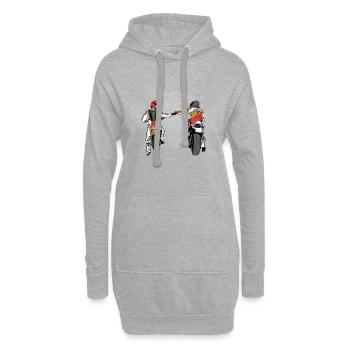 Les motocyclistes se donnent le poing du ghetto - Sweat-shirt à capuche long Femme - gris chiné - Devant