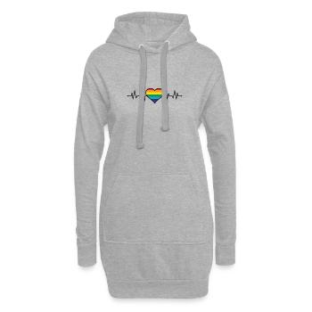 Amour gaie - Sweat-shirt à capuche long Femme - gris chiné - Devant