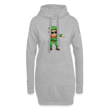 Leprechaun irlandais fabrique des lunettes de soleil de danse de soie - Sweat-shirt à capuche long Femme - gris chiné - Devant