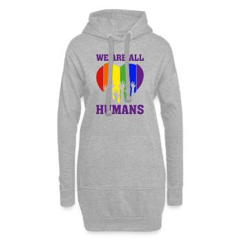 Christopher Streed Day We are ALL HUMANS Cadeau - Sweat-shirt à capuche long Femme - gris chiné - Devant