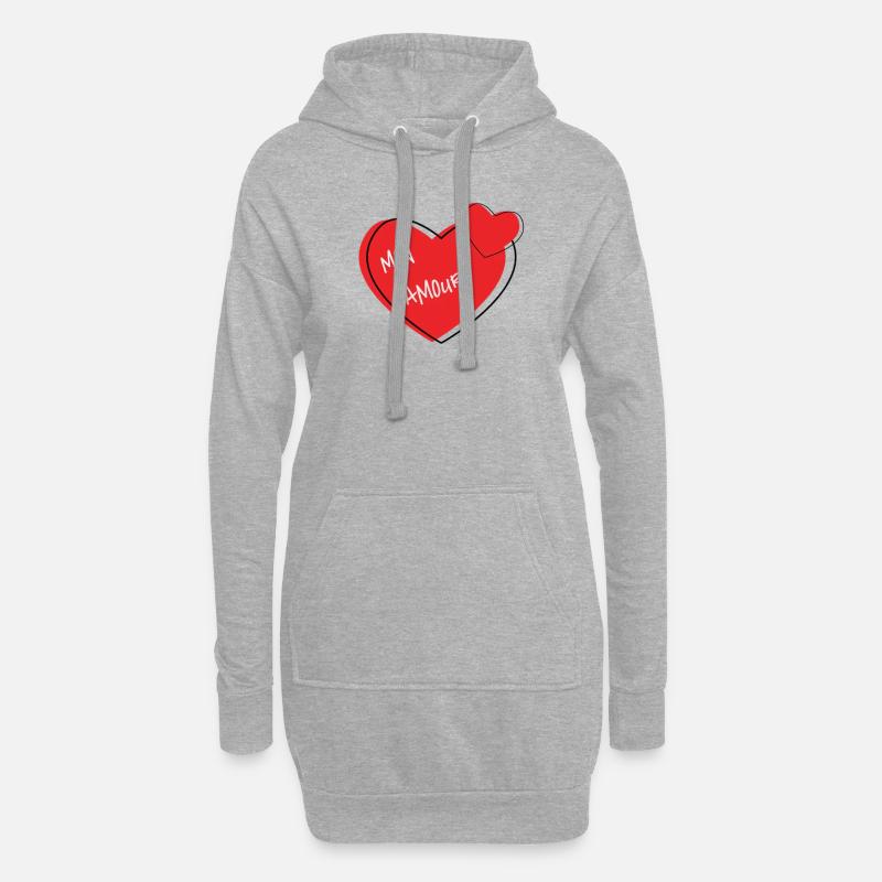 Mon amour - Hoodie-Kleid - Grau meliert