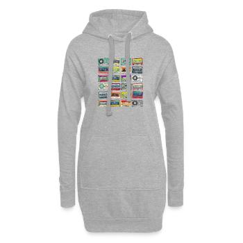 Cassette Tape 1980 Retro Party Mixtapes - Sweat-shirt à capuche long Femme - gris chiné - Devant