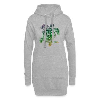 Tortue d'Hawaï - Sweat-shirt à capuche long Femme - gris chiné - Devant