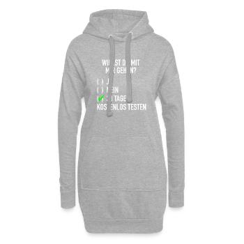 willst du mit mir gehen? Kostenlos Testen Ironie - Hoodie-Kleid - Grau meliert - Vorne