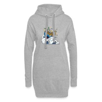 Nudelsturm - Hoodie-Kleid - Grau meliert - Vorne