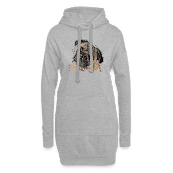 süßer Mops Pug Welpe Geschenkidee Tshirt - Hoodie-Kleid - Grau meliert - Vorne