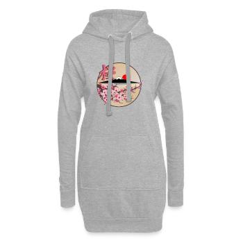 Japanese cherry blossom tree - Hoodie Dress - heather grey - Front