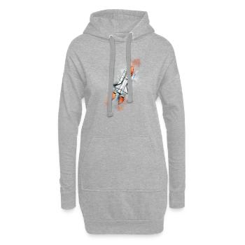 NASA - Sweat-shirt à capuche long Femme - gris chiné - Devant