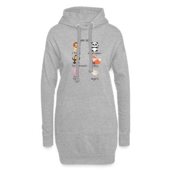 Tierschutz Vegetarier Veganer Geschenk - Hoodie-Kleid - Grau meliert - Vorne