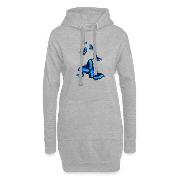 Schmetterlinge im Bauch Geschenkidee Symbol - Hoodie-Kleid - Grau meliert - Vorne