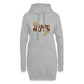 nuts kiss my nuts simple automne statement - Sweat-shirt à capuche long Femme - gris chiné - Devant