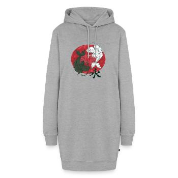 Koi Fische Yin&Yang Sternzeichen - Hoodie-Kleid - Grau meliert - Vorne