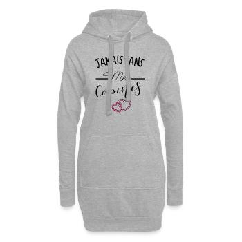 Jamais sans mes copines - Sweat-shirt à capuche long Femme - gris chiné - Devant