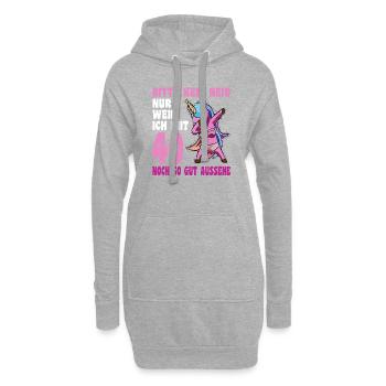 40. Geburtstag 40 Jahre dabbing Einhorn Geschenk - Hoodie-Kleid - Grau meliert - Vorne