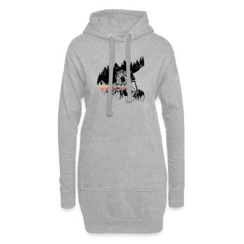 Casque de descente VTT enduro cadeau rétro - Sweat-shirt à capuche long Femme - gris chiné - Devant