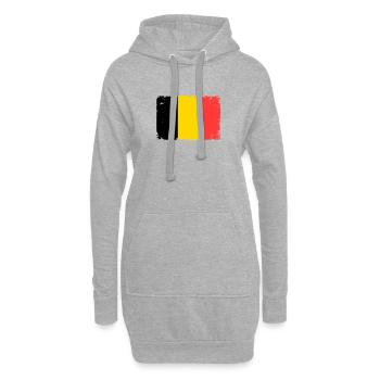 Drapeau belge belge dans un look rétro vintage - Sweat-shirt à capuche long Femme - gris chiné - Devant
