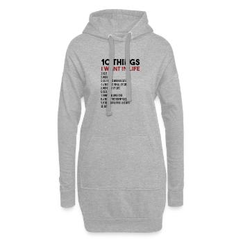 Je veux des chats - Sweat-shirt à capuche long Femme - gris chiné - Devant