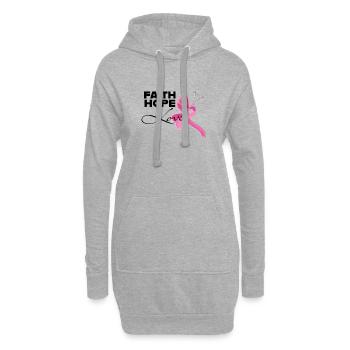Foi espoir amour cancer du sein femmes ruban - Sweat-shirt à capuche long Femme - gris chiné - Devant