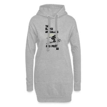 ski - Hoodie Dress - heather grey - Front