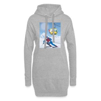 ski - Hoodie Dress - heather grey - Front