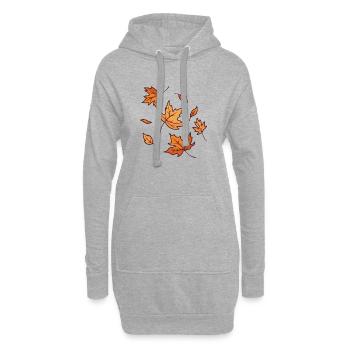 Herbstblätter - Hoodie-Kleid - Grau meliert - Vorne