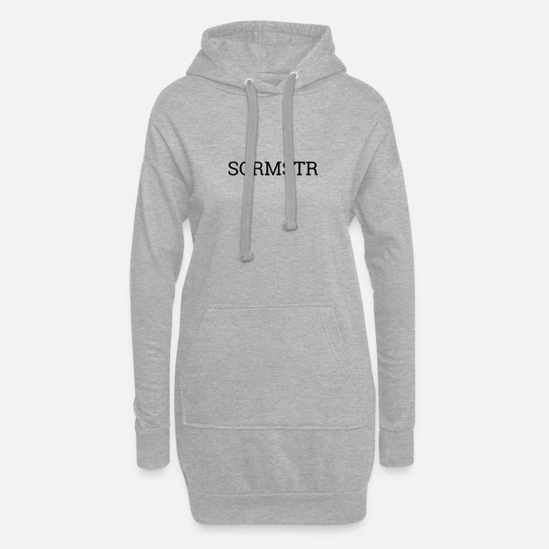 "SCRMSTR - Scrum Master" | - Hoodie-Kleid - Grau meliert