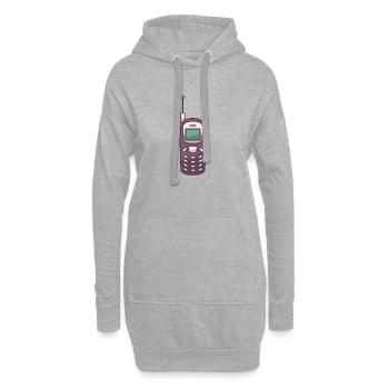Retro Gsm Handy - Hoodie-Kleid - Grau meliert - Vorne