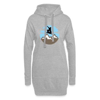 Snowboard - Hoodie-Kleid - Grau meliert - Vorne