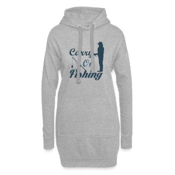 Fischer fischen frische Fische - Hoodie-Kleid - Grau meliert - Vorne