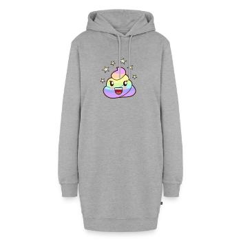 merde merde tas de merde caca arc en ciel arc en ciel mignon - Sweat-shirt à capuche long Femme - gris chiné - Devant