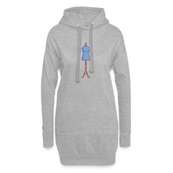 Weibliche Körperschaufensterpuppe zum Nähen - Hoodie-Kleid - Grau meliert - Vorne