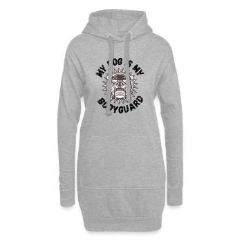 mon chien est ma conception d'amoureux de bulldog garde du corps - Sweat-shirt à capuche long Femme - gris chiné - Devant