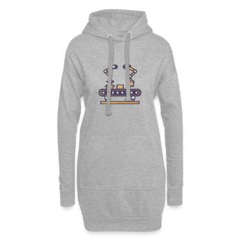 Bande transporteuse avec boîtes emballées - Sweat-shirt à capuche long Femme - gris chiné - Devant