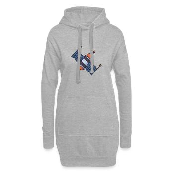 Navire de voyage spatial - Sweat-shirt à capuche long Femme - gris chiné - Devant