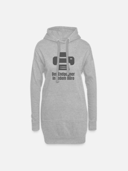 Der Endgegner in jedem Büro - Hoodie-Kleid - Grau meliert